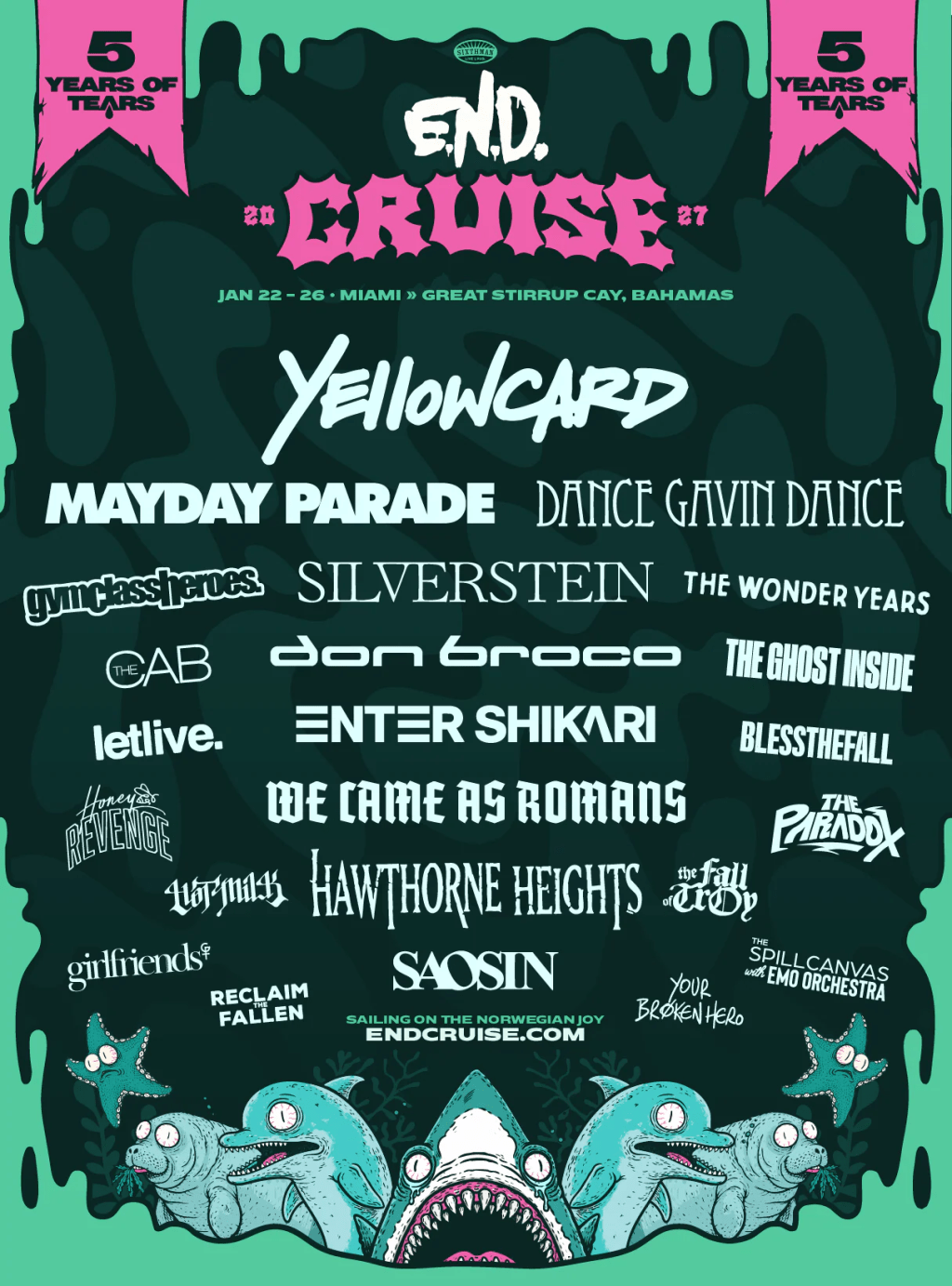 Setting Sail for Year 5 – Emo’s Not Dead Cruise Announces&nbsp;Lineup